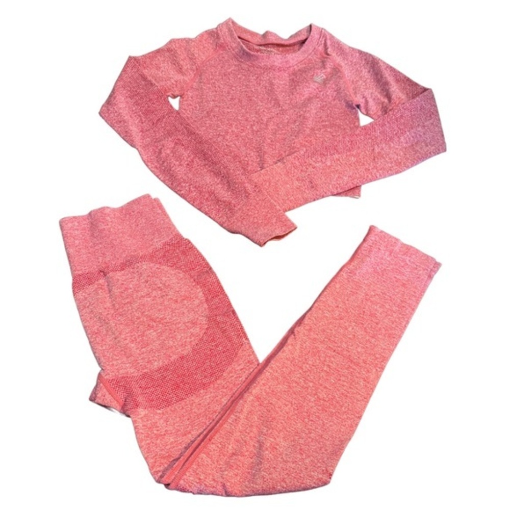 XS/S two piece Jed North, Red leggings and fitted long sleeve crop top